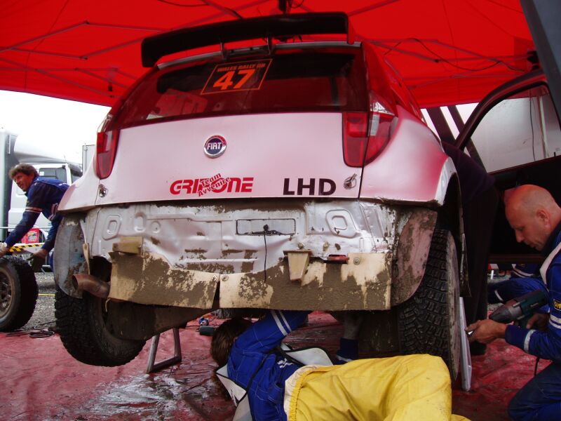 Fiat Punto Abarth action from the 2004 FIA World Rally Championship Wales Rally GB