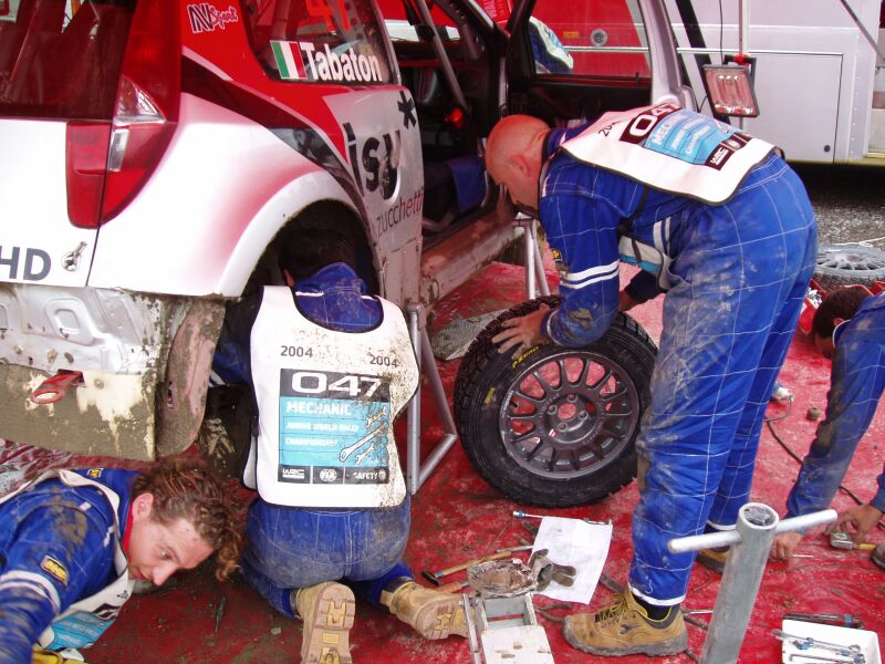 Fiat Punto Abarth action from the 2004 FIA World Rally Championship Wales Rally GB