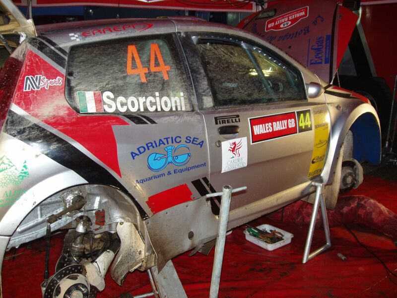 Fiat Punto Abarth action from the 2004 FIA World Rally Championship Wales Rally GB