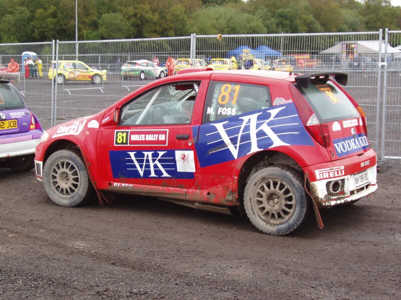 Fiat Punto Abarth action from the 2004 FIA World Rally Championship Wales Rally GB