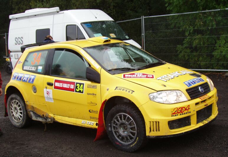 Fiat Punto Abarth action from the 2004 FIA World Rally Championship Wales Rally GB