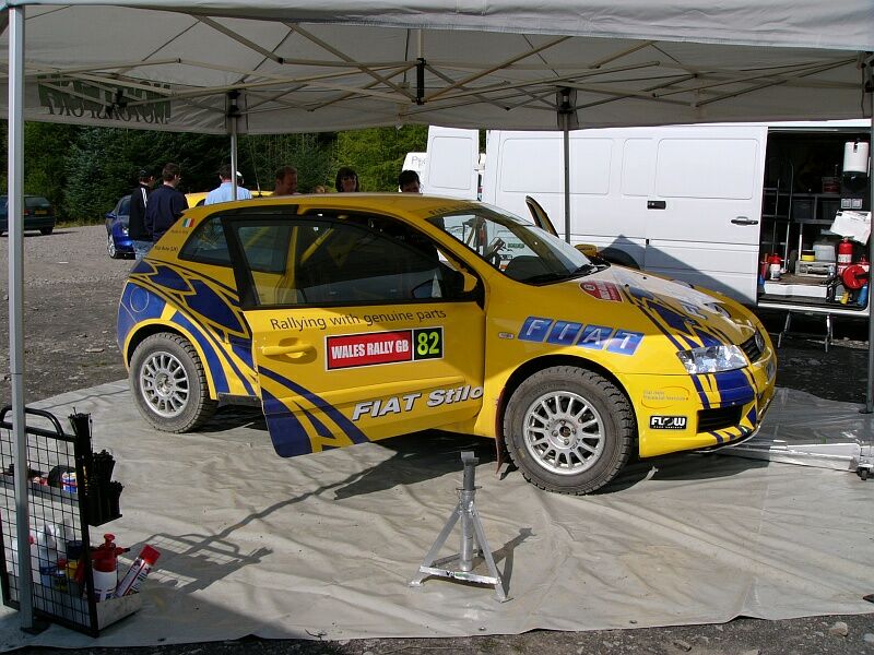 Fiat Stilo Abarth Rally action from the Walters Arena in South Wales