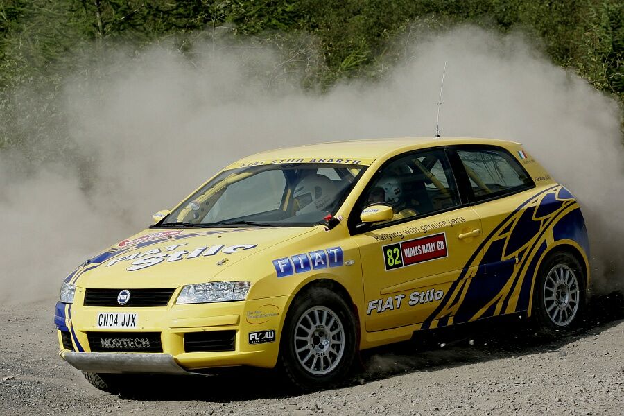 Fiat Stilo Abarth Rally action from the Walters Arena in South Wales