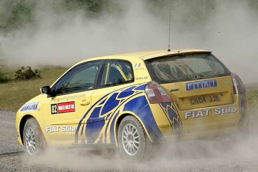 Fiat Stilo Abarth Rally action from the Walters Arena in South Wales