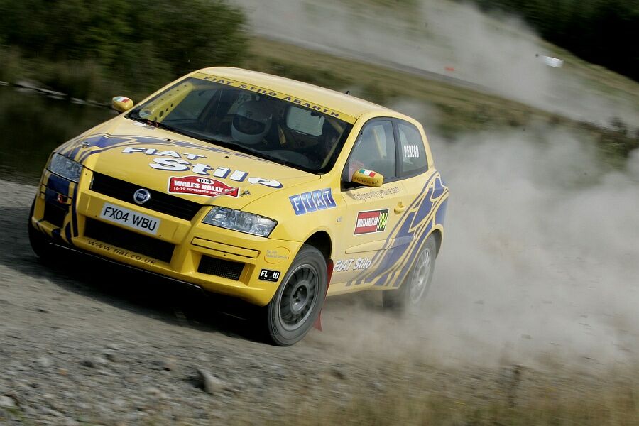 Fiat Stilo Abarth Rally action from the Walters Arena in South Wales