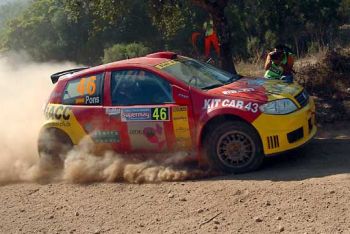 Fiat Punto Abarth rally action from the Rally Italia Sardinia