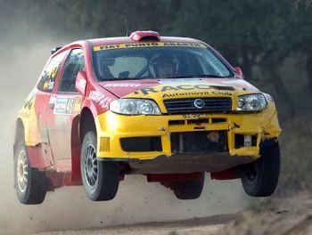 Fiat Punto Abarth rally action from the Rally Italia Sardinia