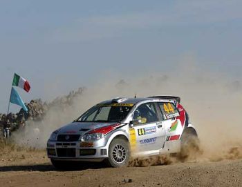 Fiat Punto Abarth rally action from the Rally Italia Sardinia