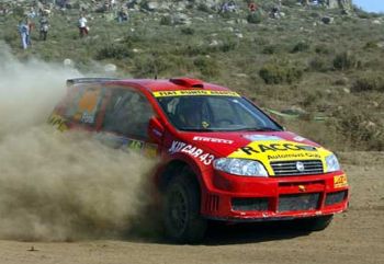 Fiat Punto Abarth rally action from the Rally Italia Sardinia