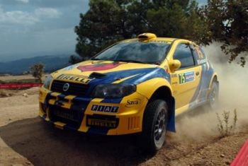 Fiat Punto Abarth rally action from the Rally Italia Sardinia